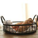 Nordic Style Metal Wire Fruit Basket Round Vegetable Egg Bread Storage Bowl
