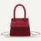 Women Leather Mini Shoulder Bags Pure Flap Chain Messenger Pouch (Red) A#S