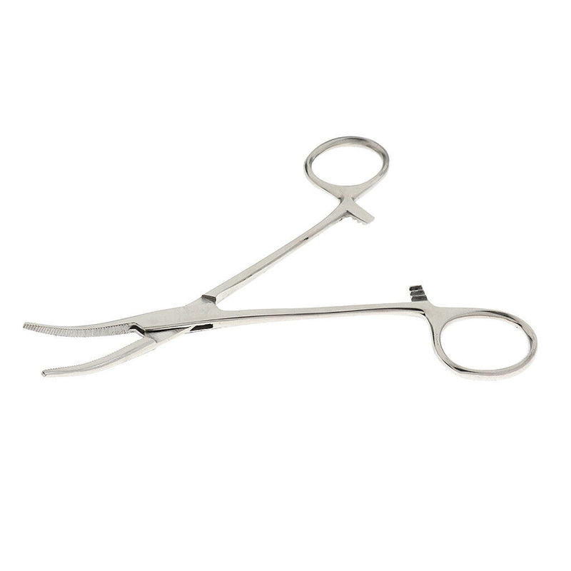 Dog Ear Cleaning Pliers Hair Clamp Tweezers Pet Hemostat Forceps Curved