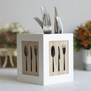 Tabletop Wooden Box Handmade Fork Chopstick Kitchen Storage Tableware Holder