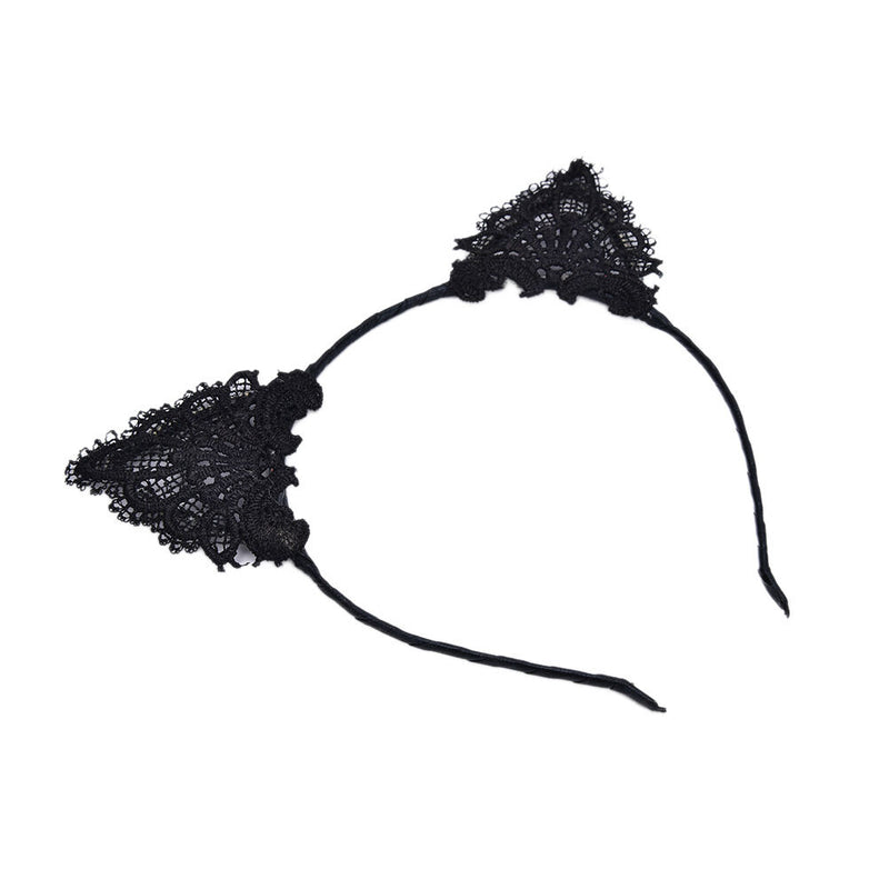 Women Girls Kids Cute Cat Kitty Costume Ear Party Lace Hair Head Band Prop J Gw