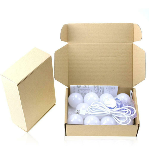 LED Mirror Makeup Light Bulb Dimmable Table Cosmetic Wall Lamp (10 Strings) SN9F