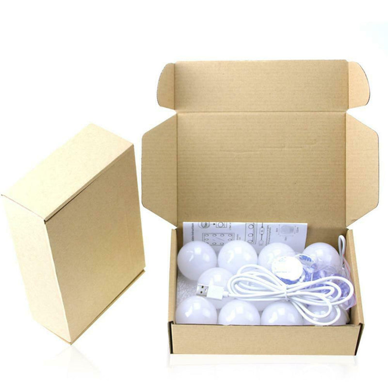 LED Mirror Makeup Light Bulb Dimmable Table Cosmetic Wall Lamp (10 Strings) SN9F