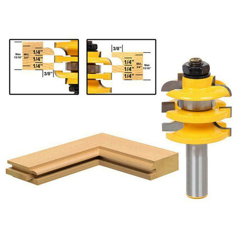 Shank Woodworking Cutter Stacked Rail Stile Router Bit Cutting Accessories