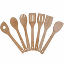Bamboo Cooking Utensils Set, 7 Pack Kitchen Tools Wooden Spoons and Spatula