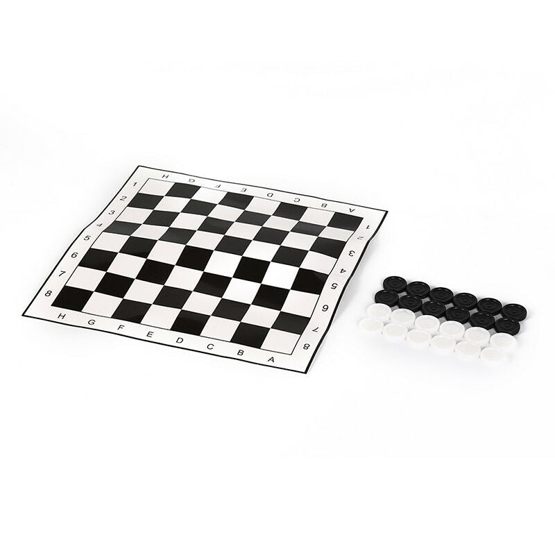 international checkers portable folding plastic chess game board + 24pcs chess Z