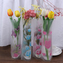 Portable Foldable Vase Office Home Decoration Random PVC Plastic Flower Vase BX