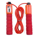 Adjustable Jump Rope with Counter Foam Padded Sports Skipping Rope (Red) A