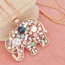 Fashion Crystal Lucky Lovely Elephant Necklace Pednat Necklase Long Chainã€