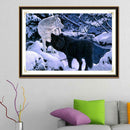 Black White Wolfs DIY Diamond Painting Embroidery Cross Stitch Mosaic Art