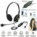 Microphone Headset for Laptop PC Call Center Computer Chat USB Noise Cancelling