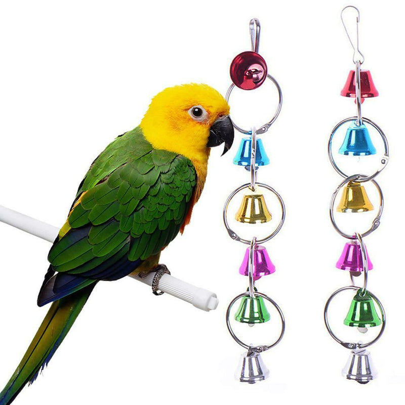 Pet Bird Ring Bell Parrot Toys Hanging Squirrel Parakeet Cage Toys