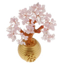 Money Wealth Bag Feng Shui Lucky Tree Natural Pink Crystal Tree