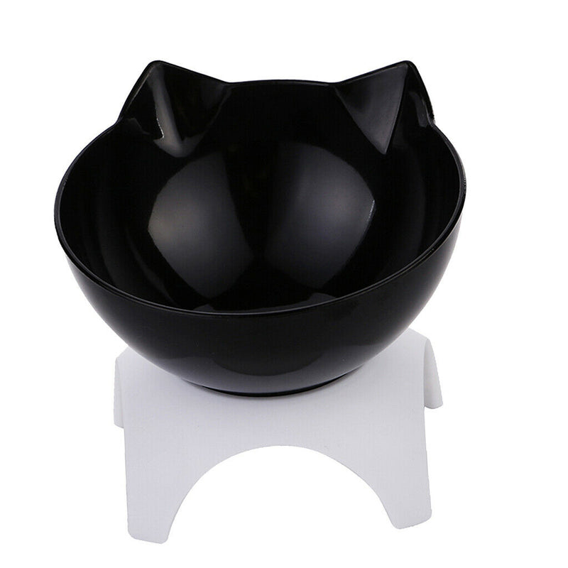 2Pieces Round Cat Puppy Elevated Bowls Raised Feeder Small Pet Dogs Kitten