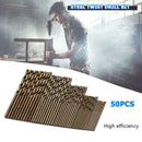 50pcs Cobalt Drill Bits for Metal Wood Working M35 Steel Twist Drill Bit