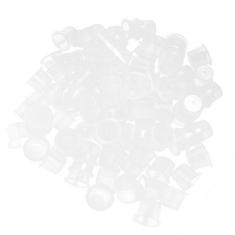 100pcs Disposable Plastic Tattoo Cup Pot Pigment Ink Holder Tattoo Tools S