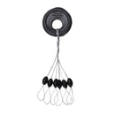 600 Pcs/100 Groups Fishing Bobber Stopper 6 In 1 Black Rubber Oval Float Sp