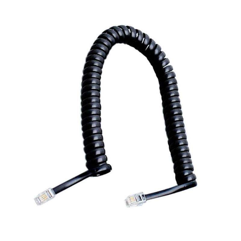 2Meters Black RJ11 4C Plug Modular Telephone Extension Phone Cord Cable Line