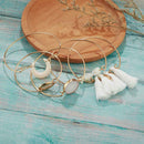 5pcs Boho Bracelet Tassel Shell Stone Pendant Bangles Women Beach Jewelry A