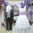 FO01 1 Pair Bride Groom Dress Shape Foil Helium Balloons Wedding Decor WL3C