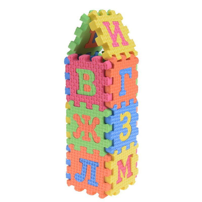 60Pcs EVA Foam Russian Alphabet Letters Numbers Floor Baby Mat Learn toyME