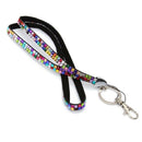 Rainbow Strap Lanyard Bling Rhinestone Crystal Custom for ID Badge Key Ring