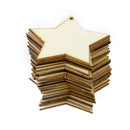 25x Wooden Slices Wood Pieces Cutouts Blank Star Shape Unfinished Embellishments