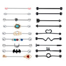 18pcs 1.6mm 14G Stainless Steel Industrial Barbell Earrings 38mm 1 1/2" Inch