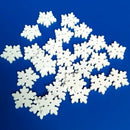 100pcs Christmas White Wooden Snowflakes Buttons for Scrapbooking Craft