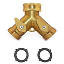 Brass Hose Three Way Garden Tap Hose Pipe Splitter Faucet Connector Adaptor 1pc