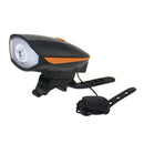 USB Led Bicycle Light with Horn 2 Modes Sound Bike Bell Headlight Orange Multi