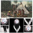 Wolf Printed Dream Catcher Net Feather Bead Dreamcatcher Hanging Ornament