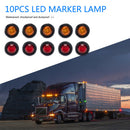 Round 3 LED Trailer Side Marker Light w/Heat Shrink Tubes 5x Amber + 5x Red