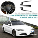 Carbon Fiber Steering Wheel Button Panel Trim Cover for Alfa Romeo Giulia 17-19