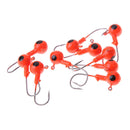 10Pcs Red Lead Round Jig Head Fishing Lures Bait Hook Fish Tackle 5g 35mm