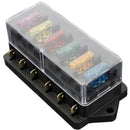 6 Way Fuse Holder Box Car Vehicle Circuit Blade Fuse Box Block + 6PCS Fuse UWG