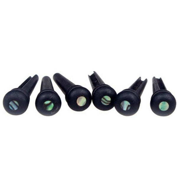 6 Pcs Guitar Family Natural Ebony Folk Acoustic Guitar Bridge Pins