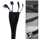 1Pc DIY neoprene cable management sleeve zipper wrap wire hider cover organiz OZ