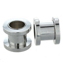 1 Pair Screw Fit Stainless steel Ear Plugs Rings Flesh Tunnels Piercing Jew