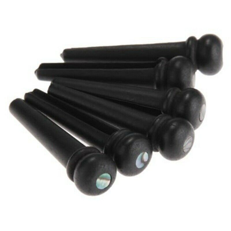 6 Pcs Guitar Family Natural Ebony Folk Acoustic Guitar Bridge Pins