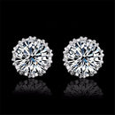 Fashion Zircon Earrings European Round Ear Studs for Women Jewelry Gift