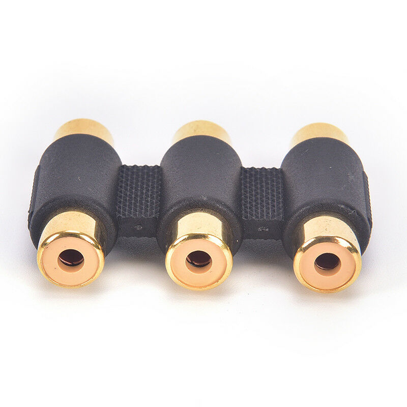 Triple 3x RCA Phono Coupler Female to Female Audio Video Connectors Adaptor G.ES