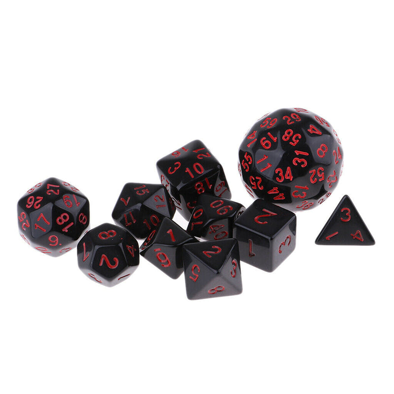 Pack Of 10 Polyhedral Dice For  DND Math Teaching Red