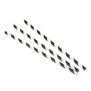 25Pcs Striped Paper Drinking Straws for Party Wedding Supplies (Black & Whi N4P3