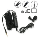 Clip-on Lapel Mic 3.5mm Jack Podcast Interview Condenser Lavalier Microphone