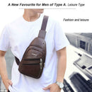 Solid Color Shoulder Packs Business Men PU Leather Crossbody Chest Bags