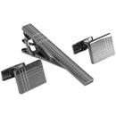 Classic Square Stripe Business Men'S Cufflinks Tie Clip Set Tie Pin Tie Bar W5V6