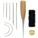 7Pcs Sewing Needles with Leather Waxed Thread Cord Drilling Thimble Kit