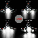 12000LM T6 LED Headlight Headlamp Head Torch Battery Flashlight Work Light Lamp@