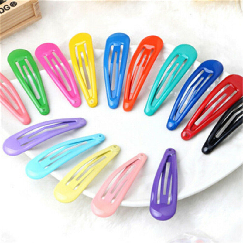 10 Mixed Color Enamel Snap Hair Grip Hair Clips Baby Bows Girls Hair  Z